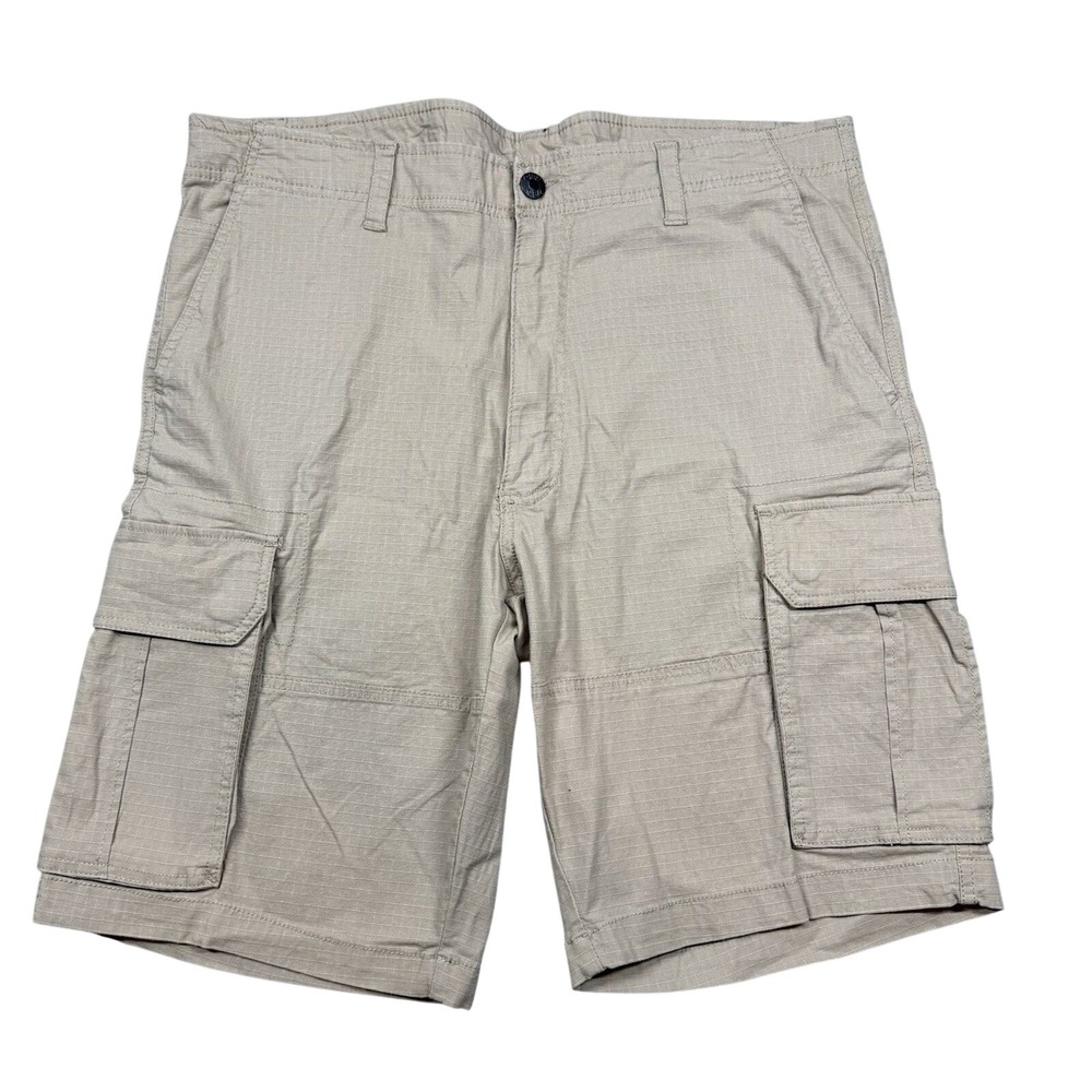 CSG Cargo Shorts Mens 40 Khaki Ripstop Flat Front Drawstring Pockets Outdoor